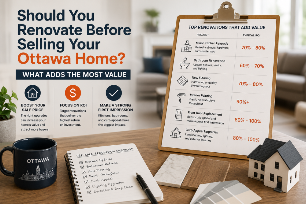 Renovate your Ottawa home before selling with high-ROI upgrades, featuring a renovation checklist, value-adding home improvements, and tips to increase resale value in the Ottawa real estate market.