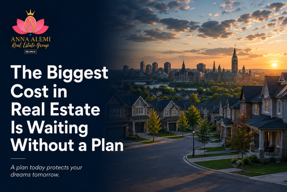 “Toronto neighbourhood and skyline at sunset, illustrating the cost of waiting in real estate without a clear home buying plan.”