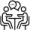 Party/meeting room icon in black and white