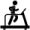 Fully equipped fitness room icon in black and white